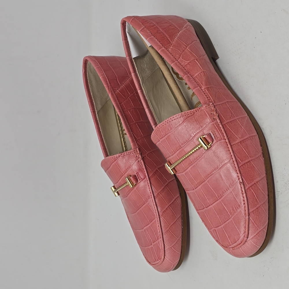 Sam Edealm Lior Embossed Leather Cherry Blossom Color Women's Loafers Size 6